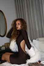 ISABELLA BROWN MINI DRESS