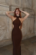VICTORIA BROWN MAXI DRESS
