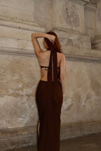 VICTORIA BROWN MAXI DRESS