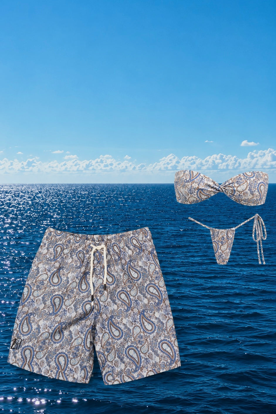 REY BLUE PAISLEY SWIM SHORT